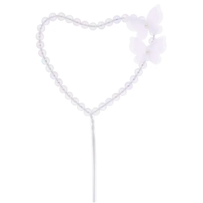 garantindo uma decoração duradoura e reutilizável.Cor perfeita para qualquer tema: Sua cor branca neutra combina com qualquer tema ou decoração de bolo. Topo de bolo de amor de pérola branca