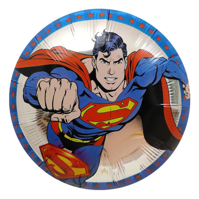 Fabricado com material de alumínio de alta qualidade para maior durabilidade e reutilização.Design criativo da série Super-homem para atração visual e temática.Ideal para todas as festas temáticas de heróis e eventos especiais.Medidas 42cm x 42cm