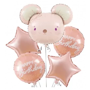Este kit de balões foil rosa é perfeito para todas as festas e celebrações.Cada pacote contém 5 peças