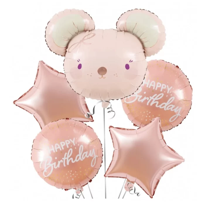 Este kit de balões foil rosa é perfeito para todas as festas e celebrações.Cada pacote contém 5 peças