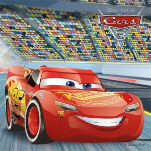 Guardanapos temáticos vibrantes e coloridos do Cars 3