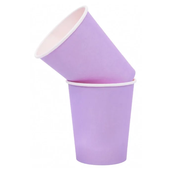 O pacote inclui seis (6) copos de papel de alta qualidade com capacidade de 290ML cada