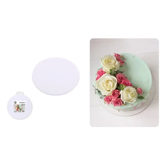 Nossa Base para Bolos Branca de 15cm é perfeita para realçar o visual de seus bolos de festa