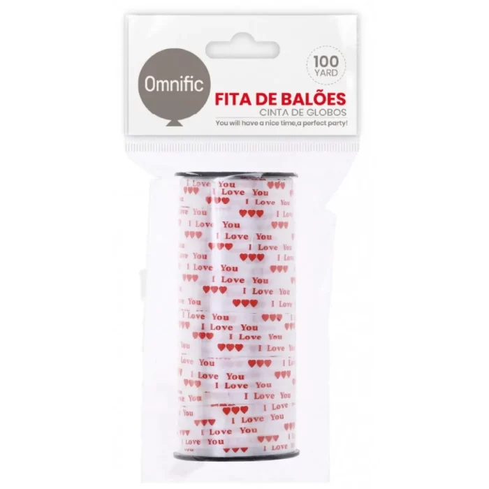 ela proporciona versatilidade para a decoração de qualquer espaço. Seu branco puro ressalta a elegância e a sofisticação do seu evento Fita de Balões branca I LOVE YOU
