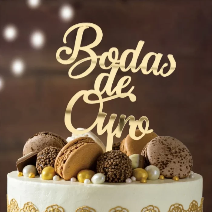 O topo de bolo é feito de acrílico de alta qualidade na cor dourada que combina com festas e eventos elegantes.Perfeito para comemorações de aniversário e aniversários