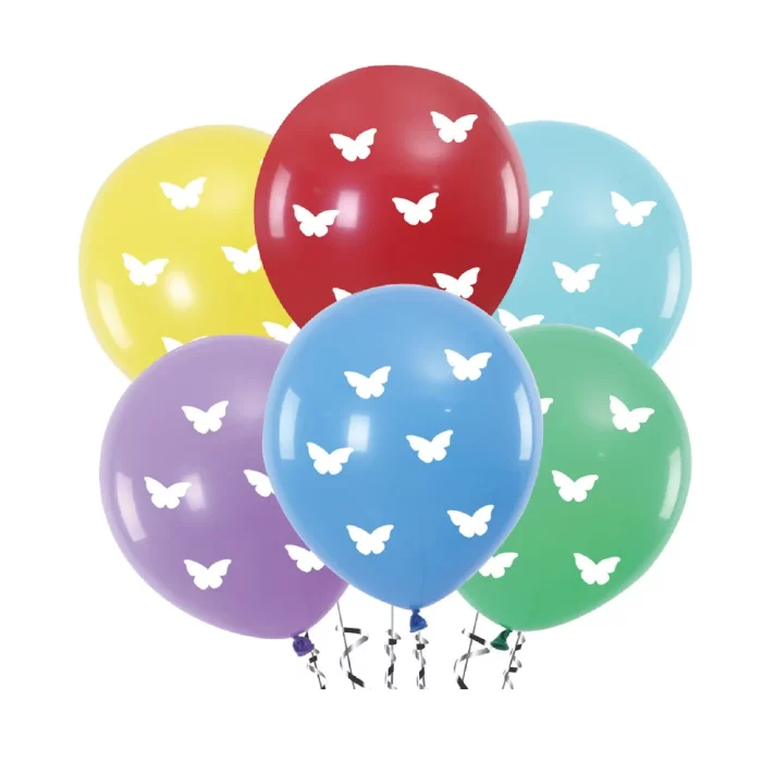 Balões de festa premium: Nossos balões impressos com borboletas proporcionam a decoração perfeita para qualquer festa.Pacote de valor: Cada pacote contém 6 balões de 12 polegadas