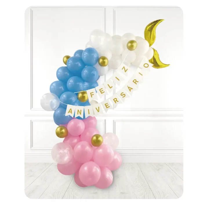 Conjunto completo de 74 balões prontos para enfeitar sua festa de aniversário.Cor e estilo perfeitos para qualquer festa de aniversário