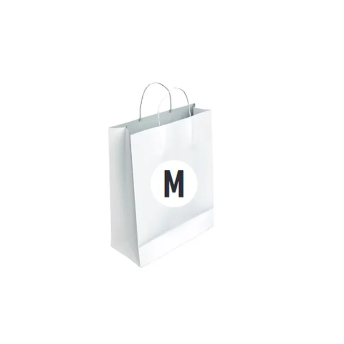 Nossas sacolas de papel branco são perfeitas para todas as ocasiões - ótimos para presentes