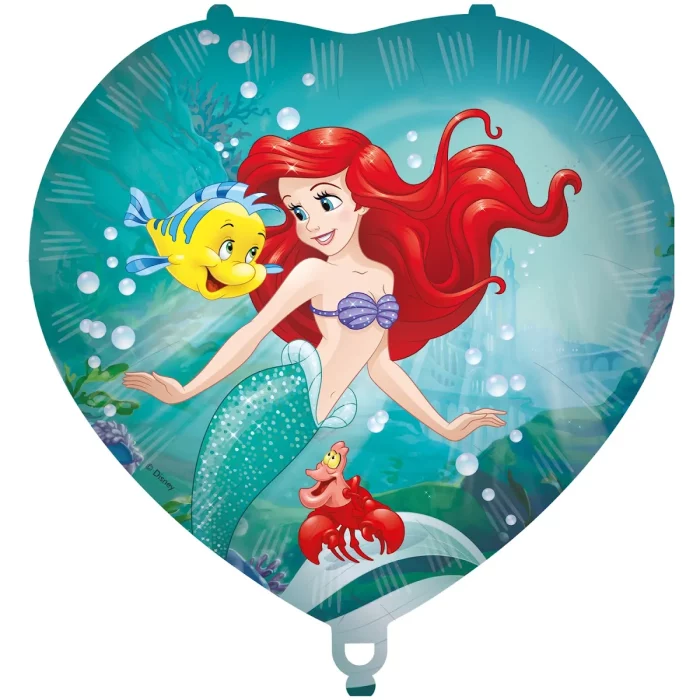 Balão Foil Ariel de 18 polegadas perfeitamente dimensionado para festas e decorações.A forma do coração acrescenta um toque encantador