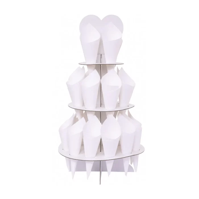 Os cones de confetti brancos têm um visual sofisticado
