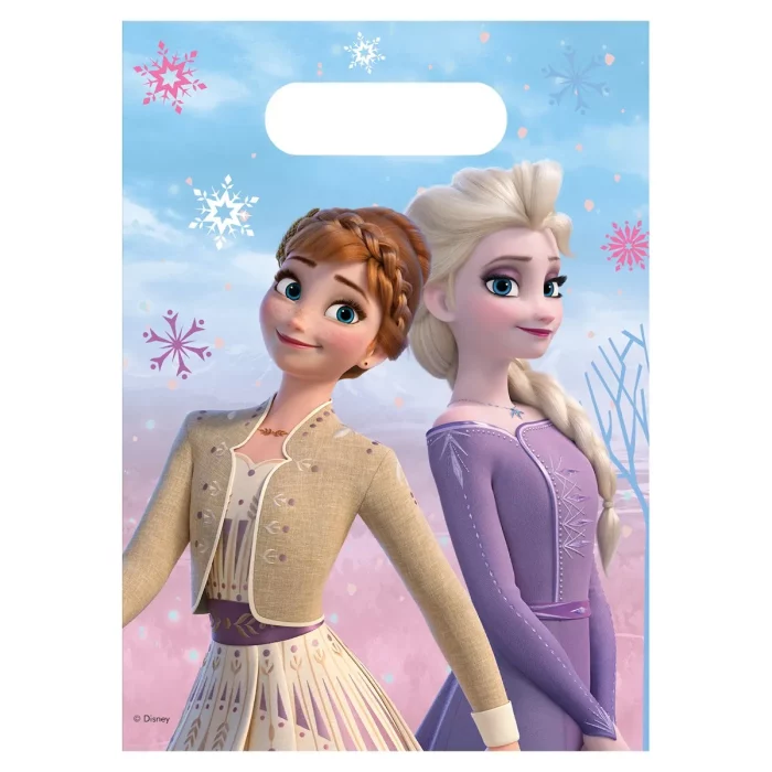 Estes saquinhos de festa temáticos do Frozen II são perfeitos para festas de aniversário e eventos especiais. Com a imagem do Espírito do Vento poderoso da trama
