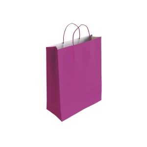 Este saco de papel de tamanho pequeno com dimensões de 8cm x 24cm x 18cm é perfeito para mimar seu convidado da festa.O versátil roxo acrescenta uma dose de cor à sua festa
