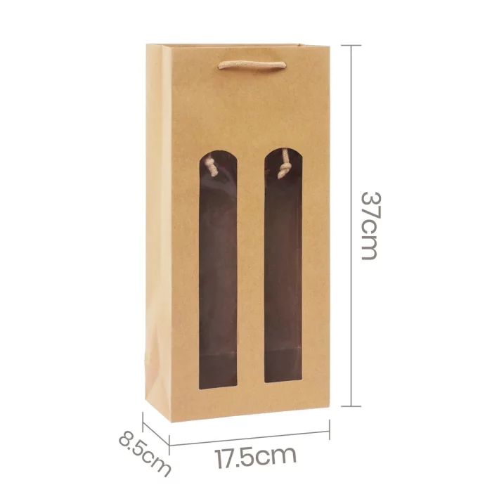 Saco de vinho de papel kraft resistente e durável