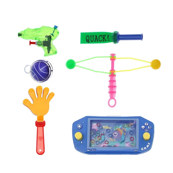 Esta eficiente conjunto de jogos de mini brinquedos é perfeito para todas as festas
