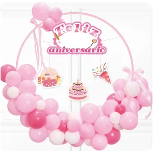 Transforme qualquer festa com nosso Kit de Balões de Aniversário Rosa Branco - contendo 64 balões de alta qualidade para todas as celebrações.