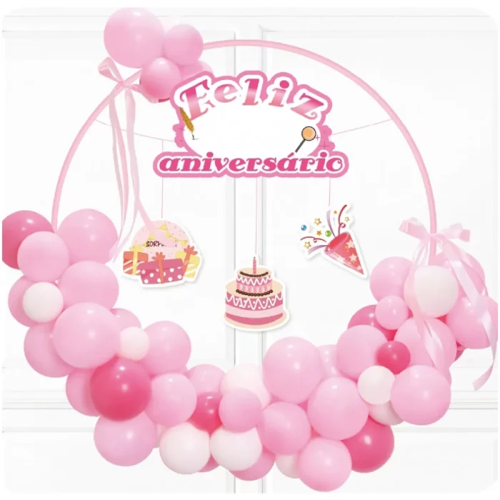 Transforme qualquer festa com nosso Kit de Balões de Aniversário Rosa Branco - contendo 64 balões de alta qualidade para todas as celebrações.