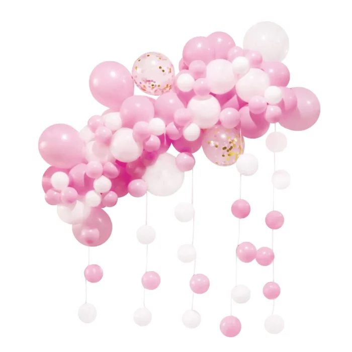 Este Kit contém 95 Balões Rosa de alta qualidade