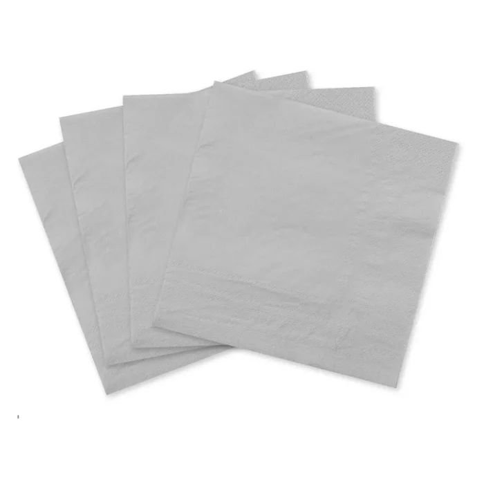 Estes guardanapos prateados premium de duas camadas trazem um toque de glamour elegante para qualquer mesa de festa ou evento. Com uma contagem generosa de 40 por pacote