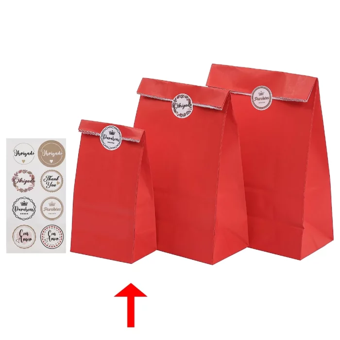 Pacote de valiosos sacos de papel vermelho