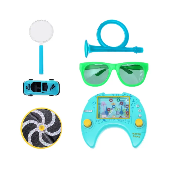 Conjunto completo com vários mini brinquedos divertidos para adicionar emoção à sua festa; Inclui brinquedos em miniatura e um jogo de água