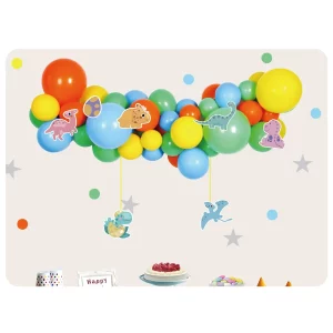 Este kit contém 37 peças de balões de alta qualidade com tema de dinossauro.Perfeito para festas temáticas de dinossauros