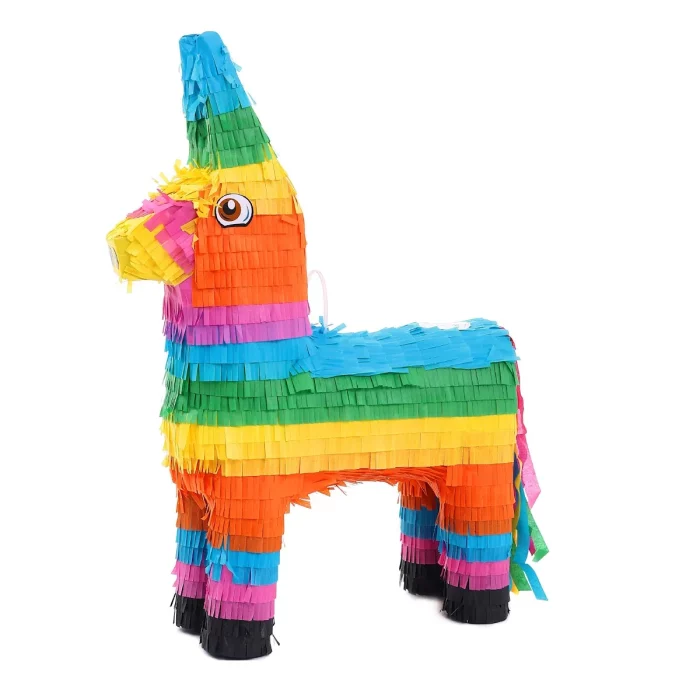 Esta pinhata de unicórnio colorido é perfeita para trazer um ambiente festivo para sua festa. Medindo 40cm x 53cm