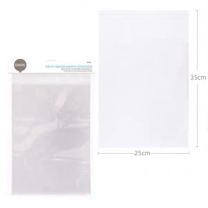 Embalagens de alta qualidade: 8 unidades de sacos transparentes feitos de plástico resistente de alta qualidade para durabilidade e reutilização.Tamanho prático e versátil: Cada saco mede 25cm x 35cm x 4cm