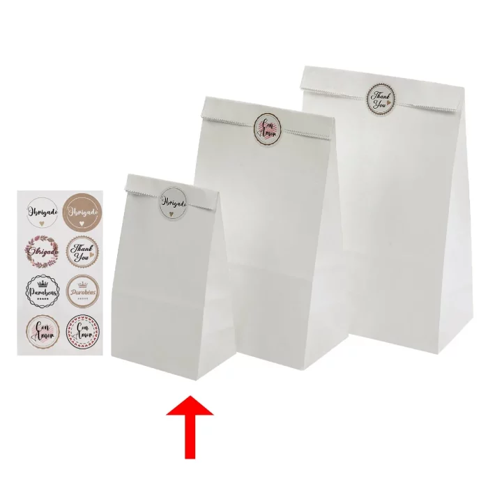 Sacos de papel kraft brancos de alta qualidade