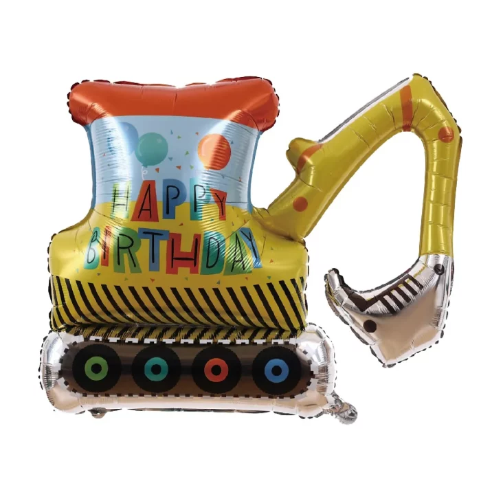 O balão de aniversário temático de retroescavadeira é um item essencial para qualquer festa de aniversário ou aniversário