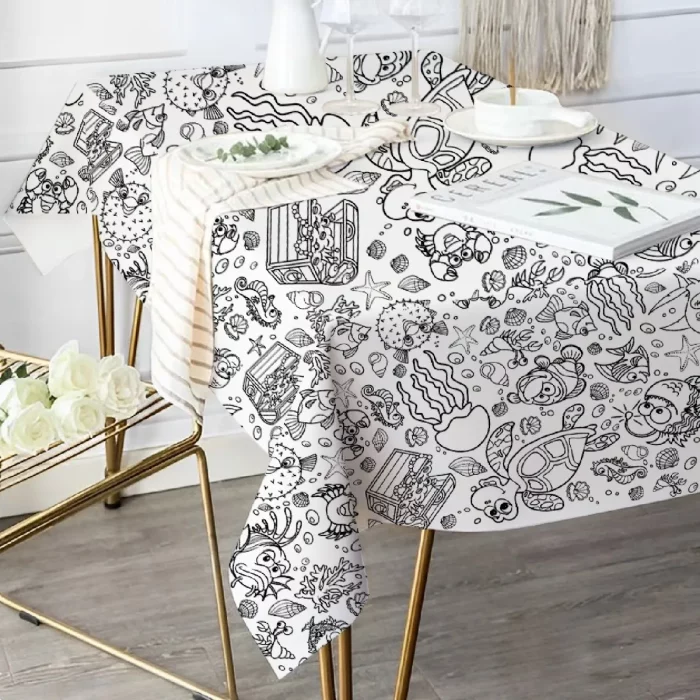 Deslumbrante toalha de mesa com tema oceânico